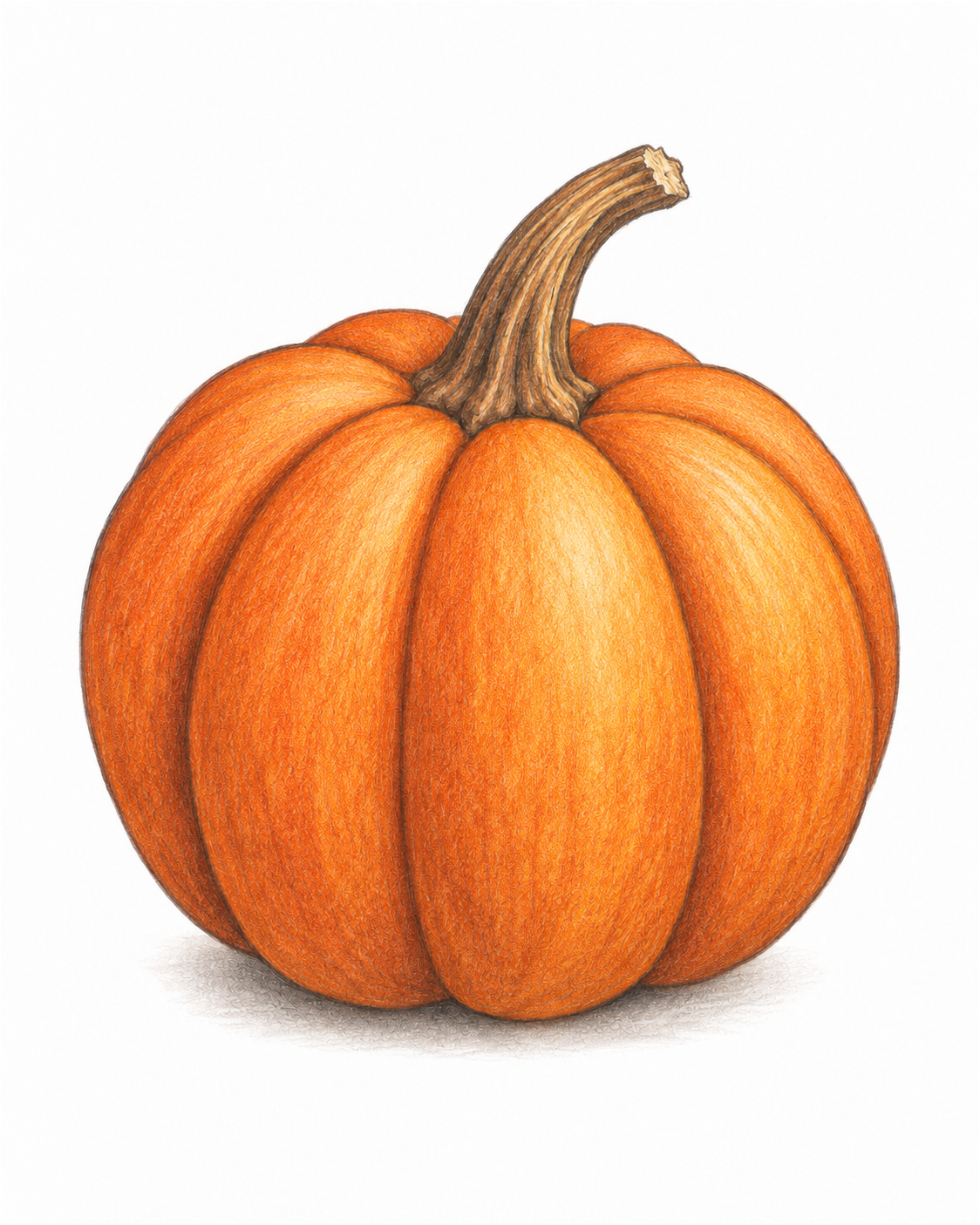 Pumpkin in coloured pencil