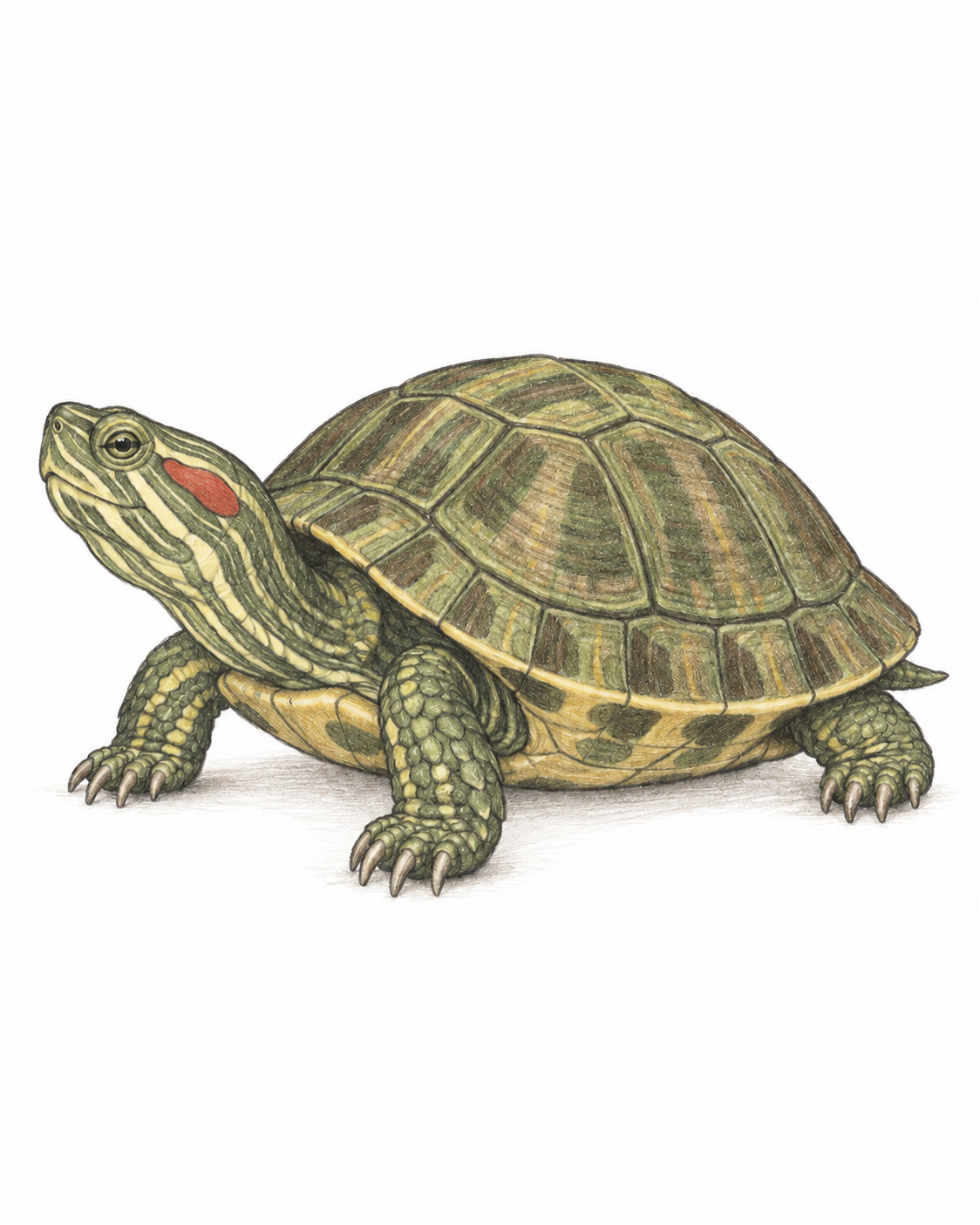 Turtle in coloured pencil