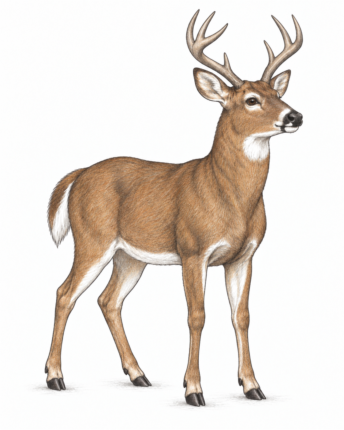 Deer in coloured pencil
