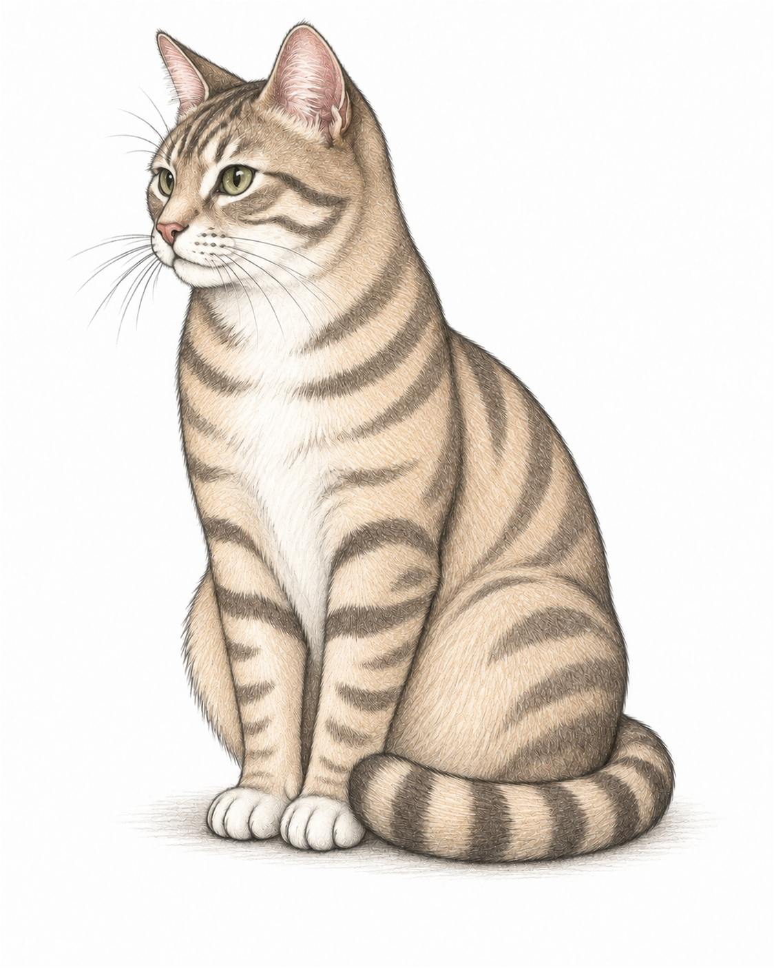 Cat in coloured pencil
