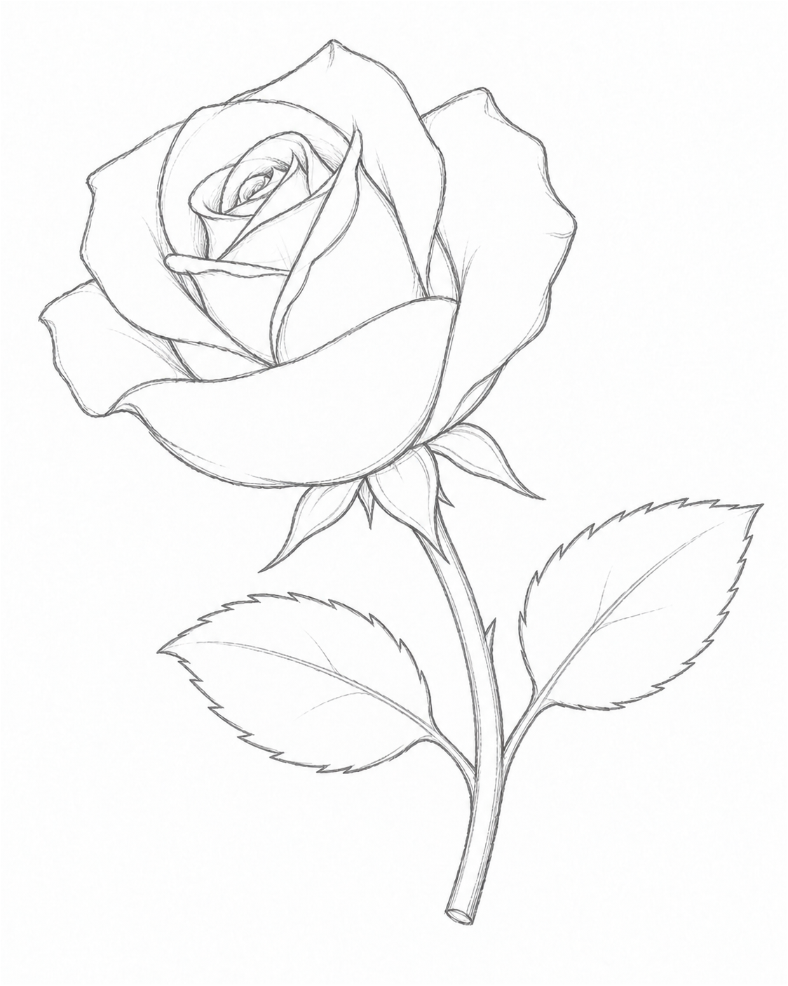Stage 3: Define Petal Curls and Leaf Edges